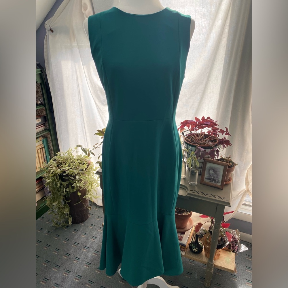 High-Low Teal Green Sleeveless Dress